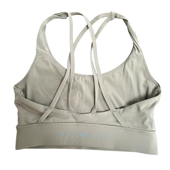Balance Collection Women's Strappy Sports Bra, Cream, Light Stone, Medium - Picture 3 of 8